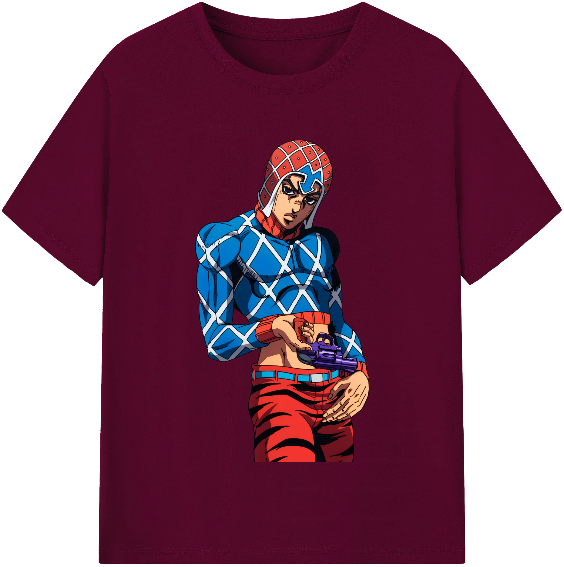 （画像用） ジョジョの奇妙な冒険 グイード?ミスタ JoJo's Bizarre Adventure Guido Mista レディースカジュアルプリントTシャツ（綿100％）